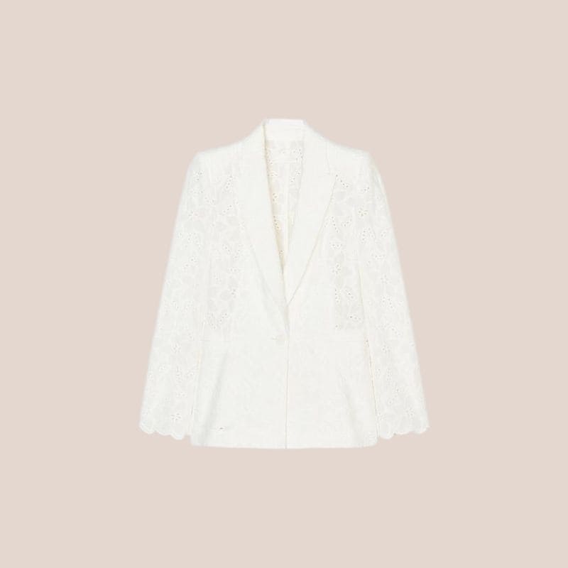 blazer bordada blanca