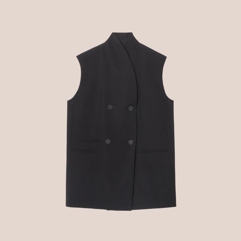 blazer sin mangas negra