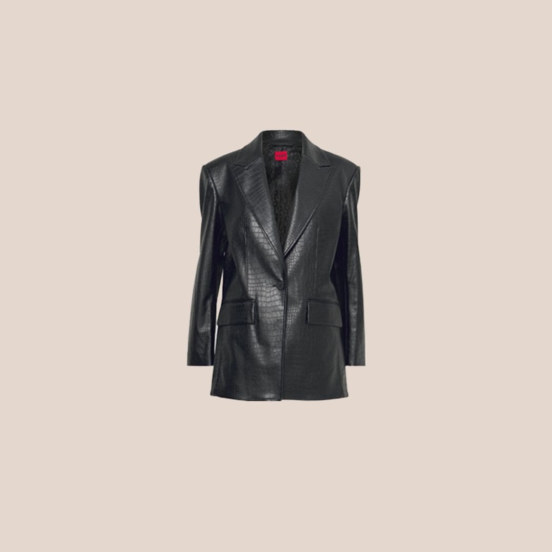 blazer cuero negro
